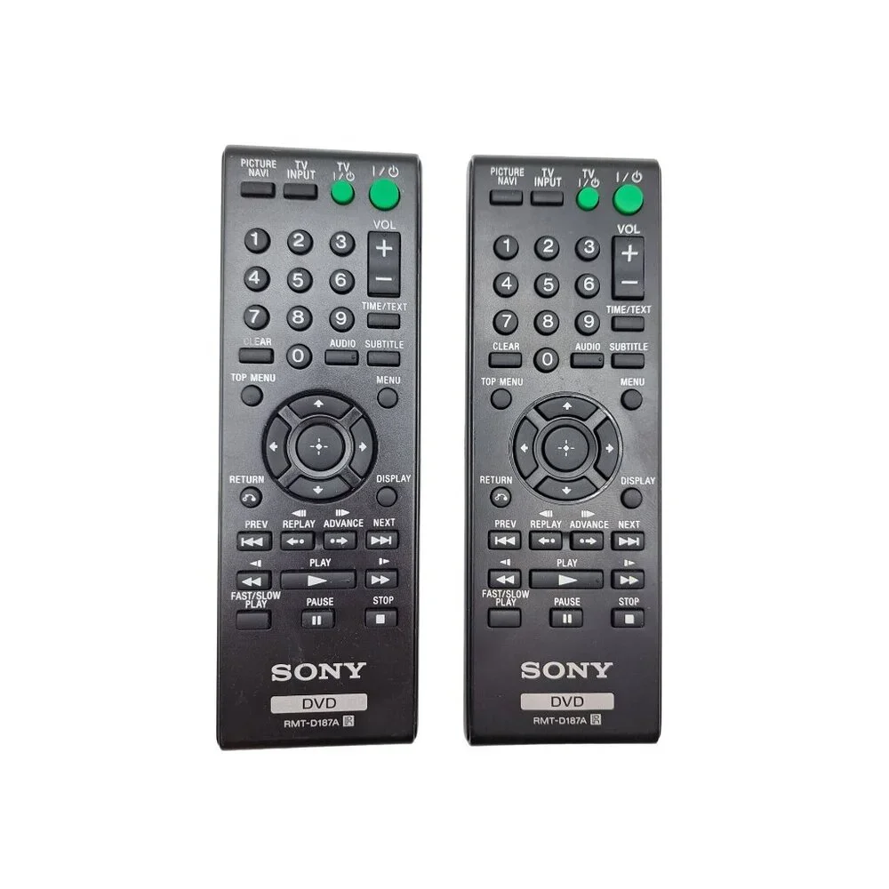 Sony DVD Remote Controls RMT-D187A Lot Of 2 Tested Works OEM Original Set